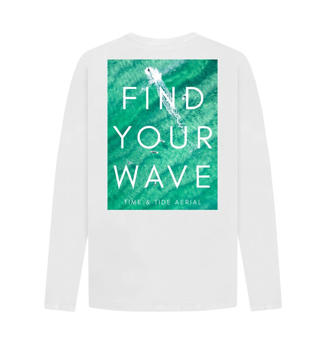 White Find Your Wave I Long Sleeve Tshirt