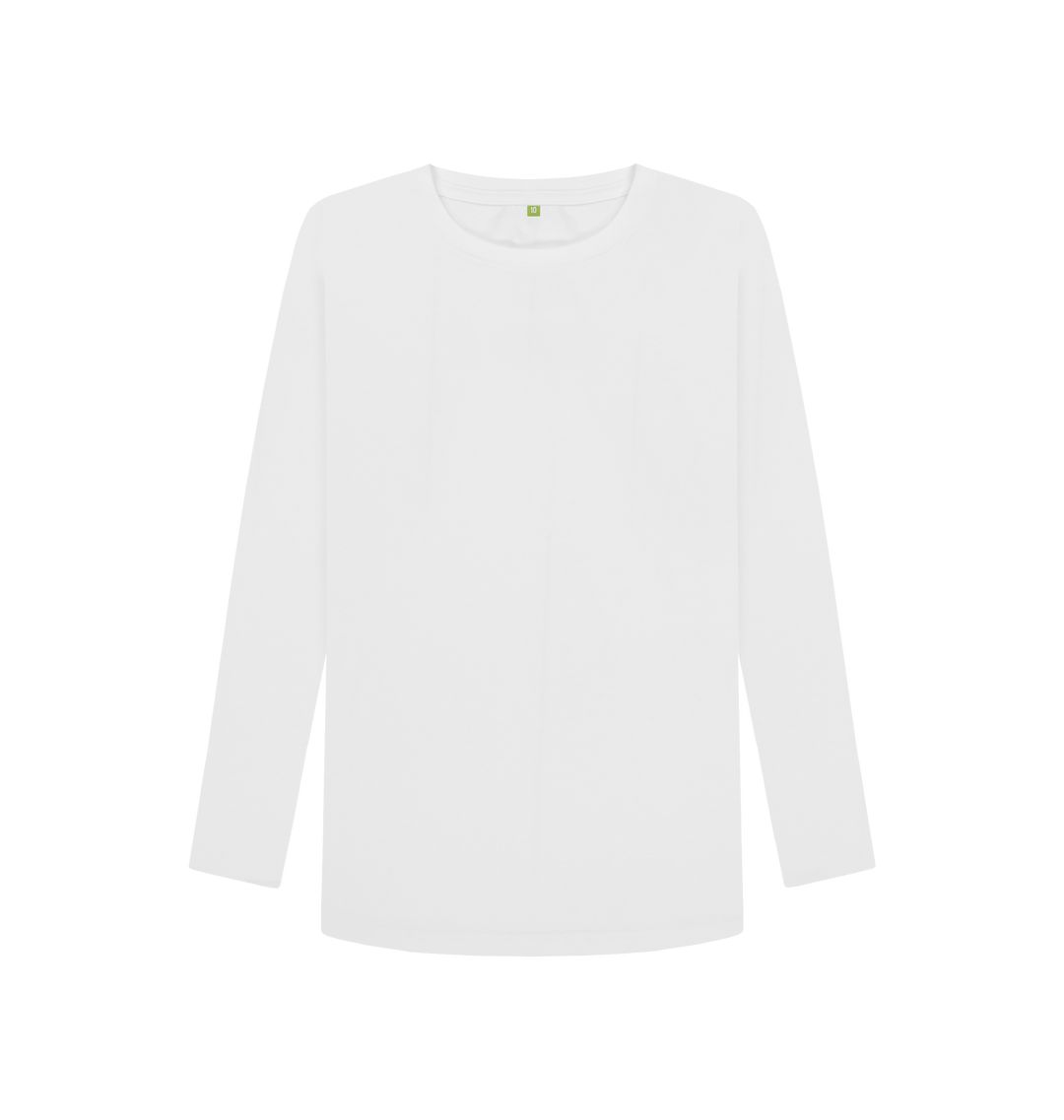 White Find Your Wave Womens Long Sleeve Tshirt